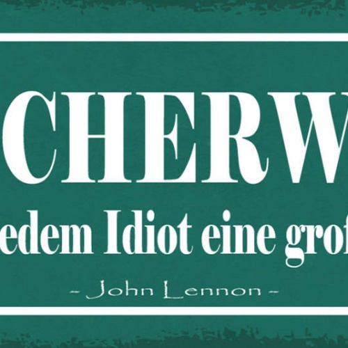 Schild Üblicherweise Steht Hinter Jedem Idiot Eine Großartige Frau Lennon 27x10