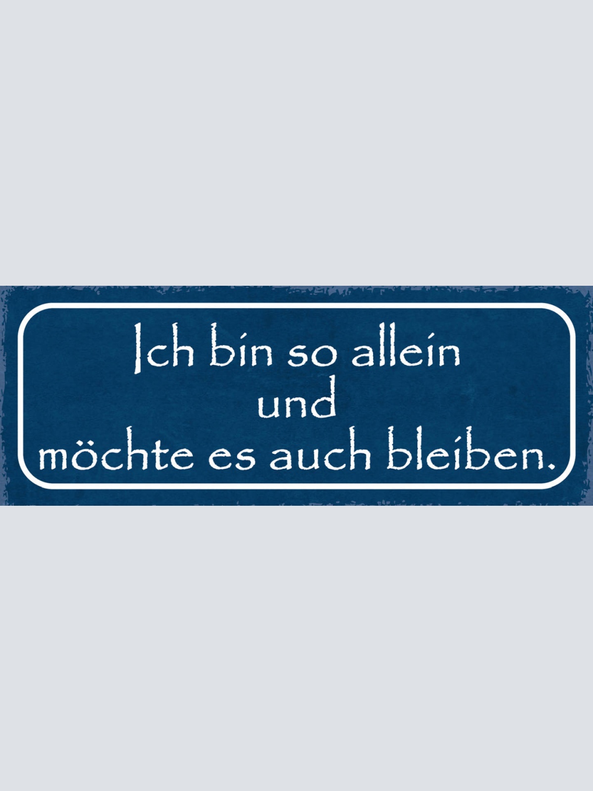 Schild Ich Bin So Allein & Möchte Es Auch Bleiben Einsam 27x10 Blech od.Holz