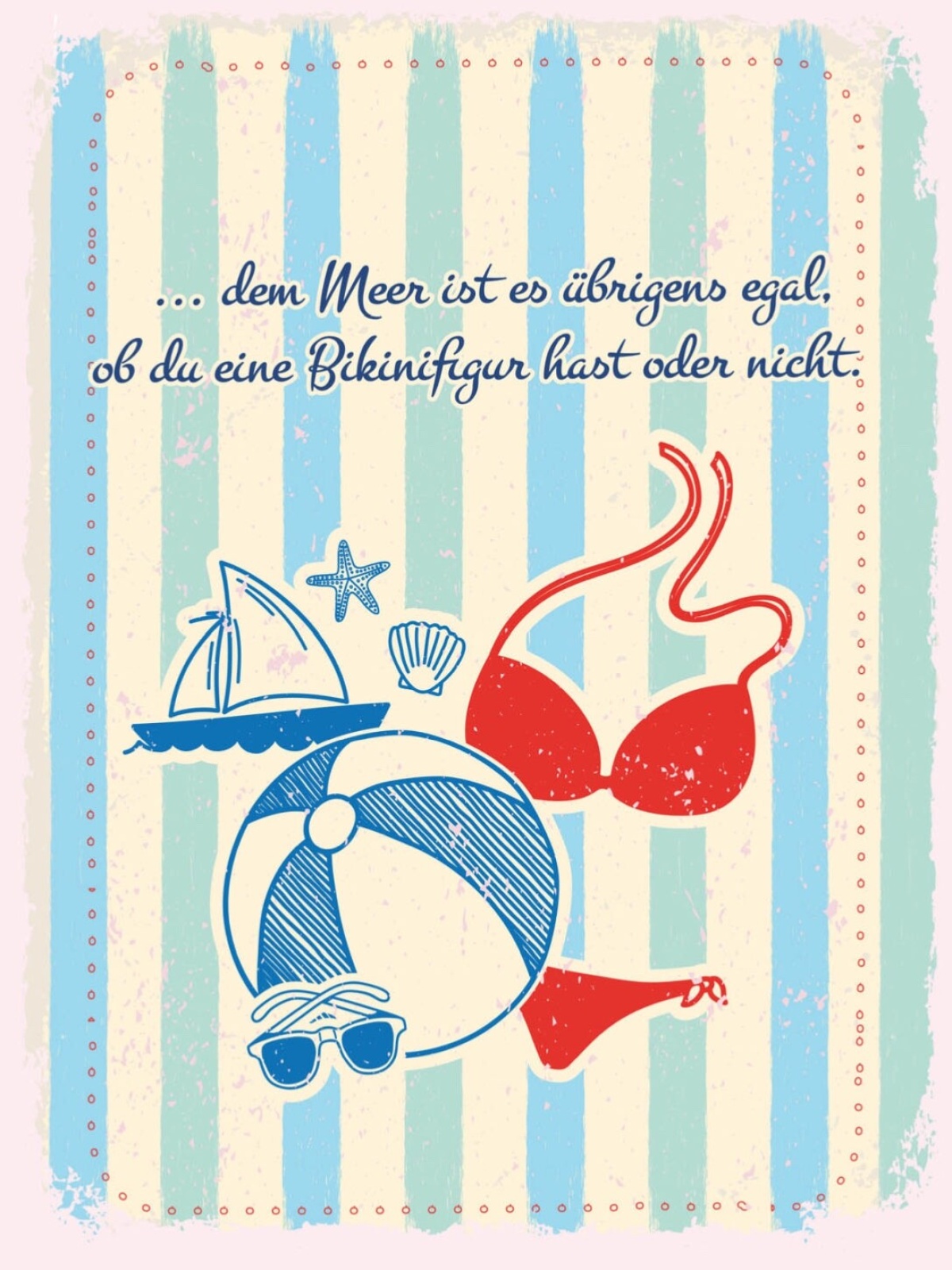 Schild Meer Ist Es Egal Ob Du Bikini Figur Hast 12x18 20x30 30x40 Blech/Holz