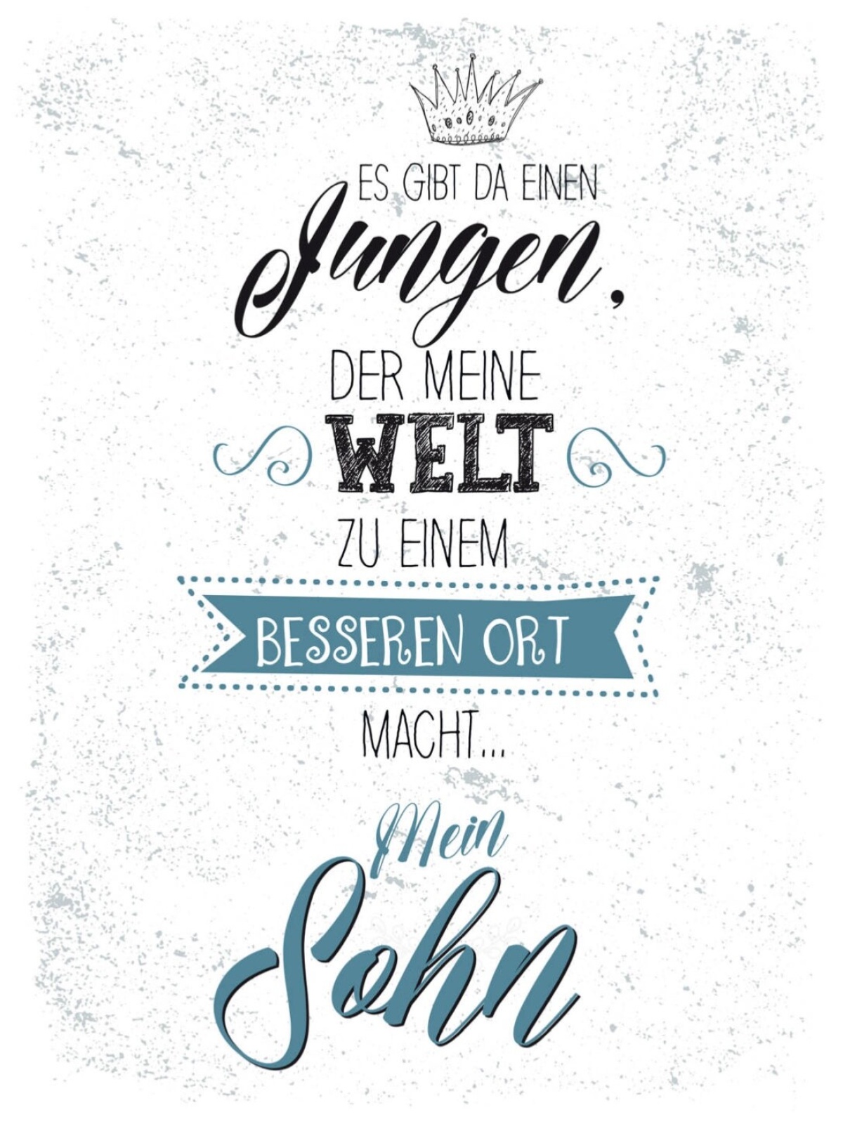 Schild Jungen Meine Welt Besseren Ort Mein Sohn 12x18 20x30 30x40 Blech/Holz