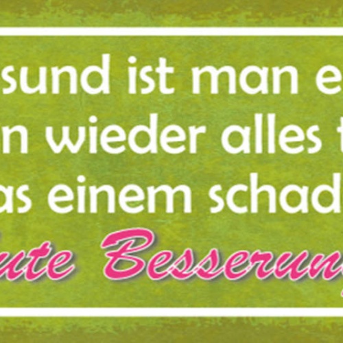 Schild Gesund Ist Man Erst Wenn Man Wieder Alles Tun Kann Was Einem Schadet