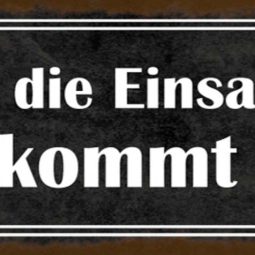 Schild Suche Die Einsamkeit Wer Kommt Mit Alleine Einladung 27x10 Blech od.Holz