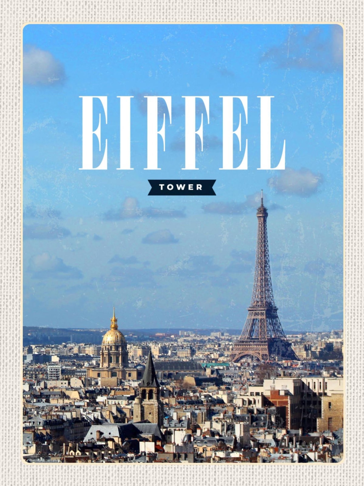 Schild Eiffel Tower Turm Paris France Frankreich 12x18 20x30 30x40 Blech/Holz