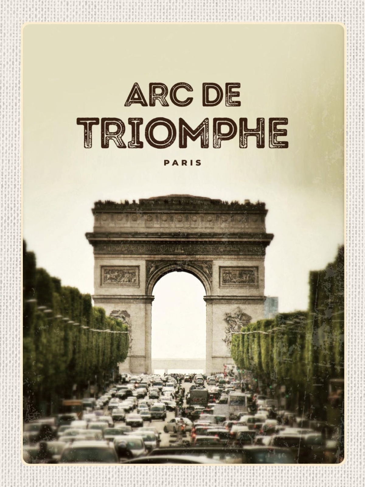 Schild Arc De Triomphe Paris Triumphbogen FRA 12x18 20x30 30x40 Blech/Holz