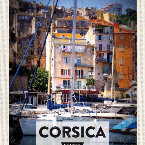 Schild Corsica France Korsika Frankreich Hafen 12x18 20x30 30x40 Blech/Holz
