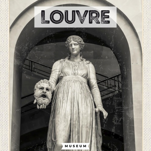 Schild Louvre Museum Paris Frankreich Kunst Palast 12x18 20x30 30x40 Blech/Holz