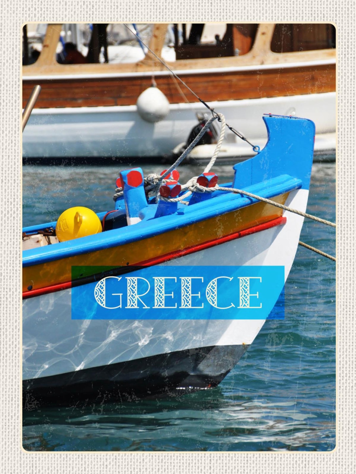 Schild Greece Griechenland Schiff Boot Hafen Meer 12x18 20x30 30x40 Blech/Holz