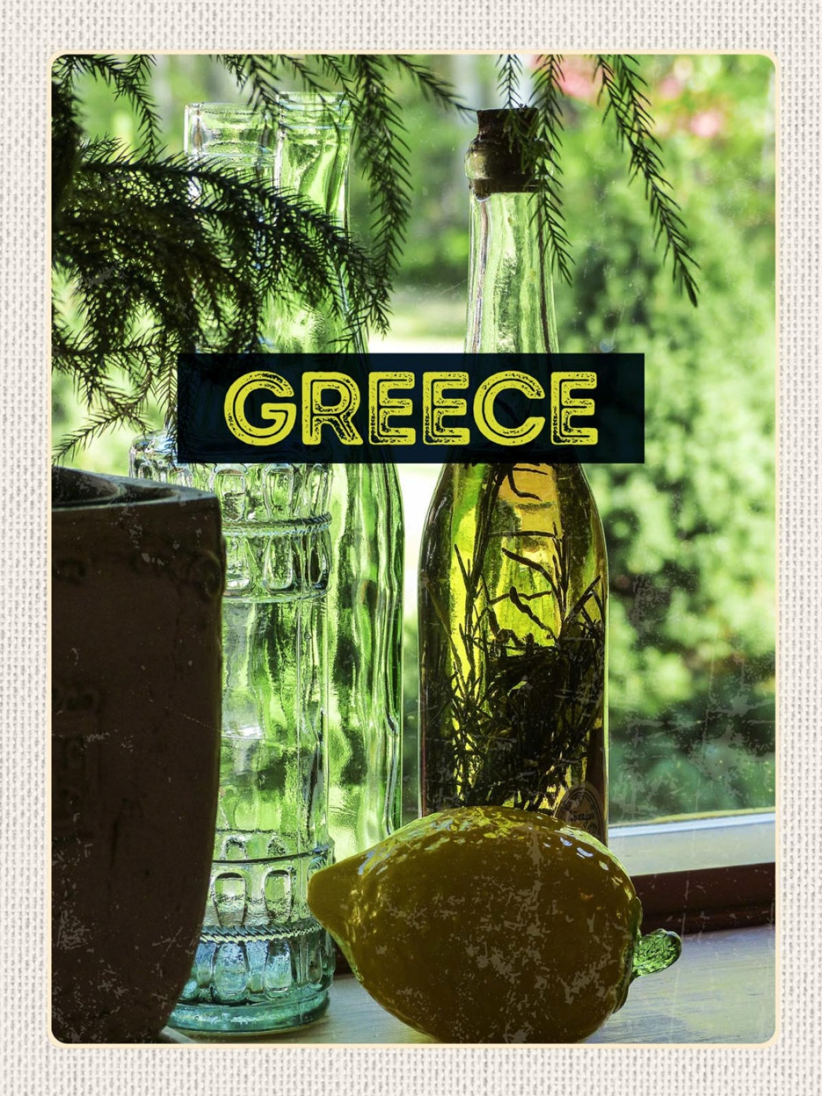 Schild Greece Griechenland Olivenöl Essig Flasche 12x18 20x30 30x40 Blech/Holz