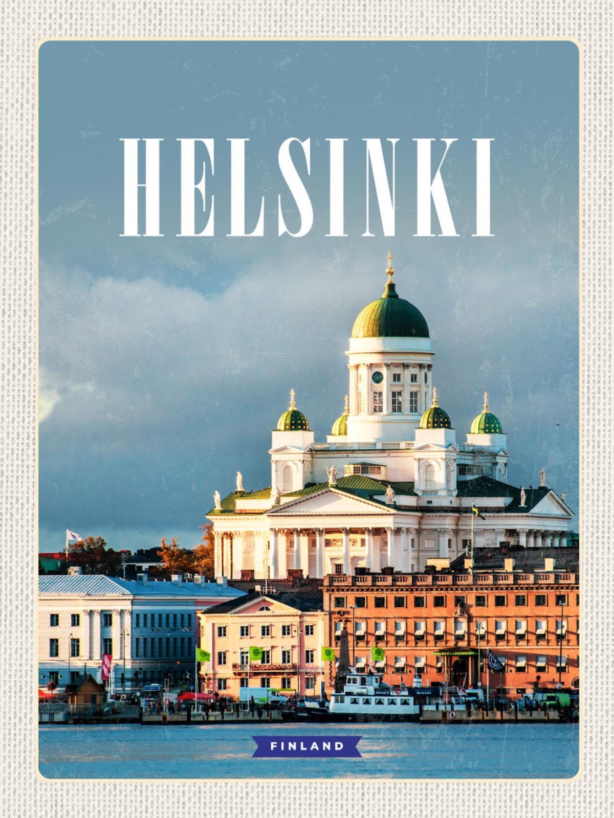 Schild Helsinki Finland Finnland Stadt Dom Blick 12x18 20x30 30x40 Blech/Holz