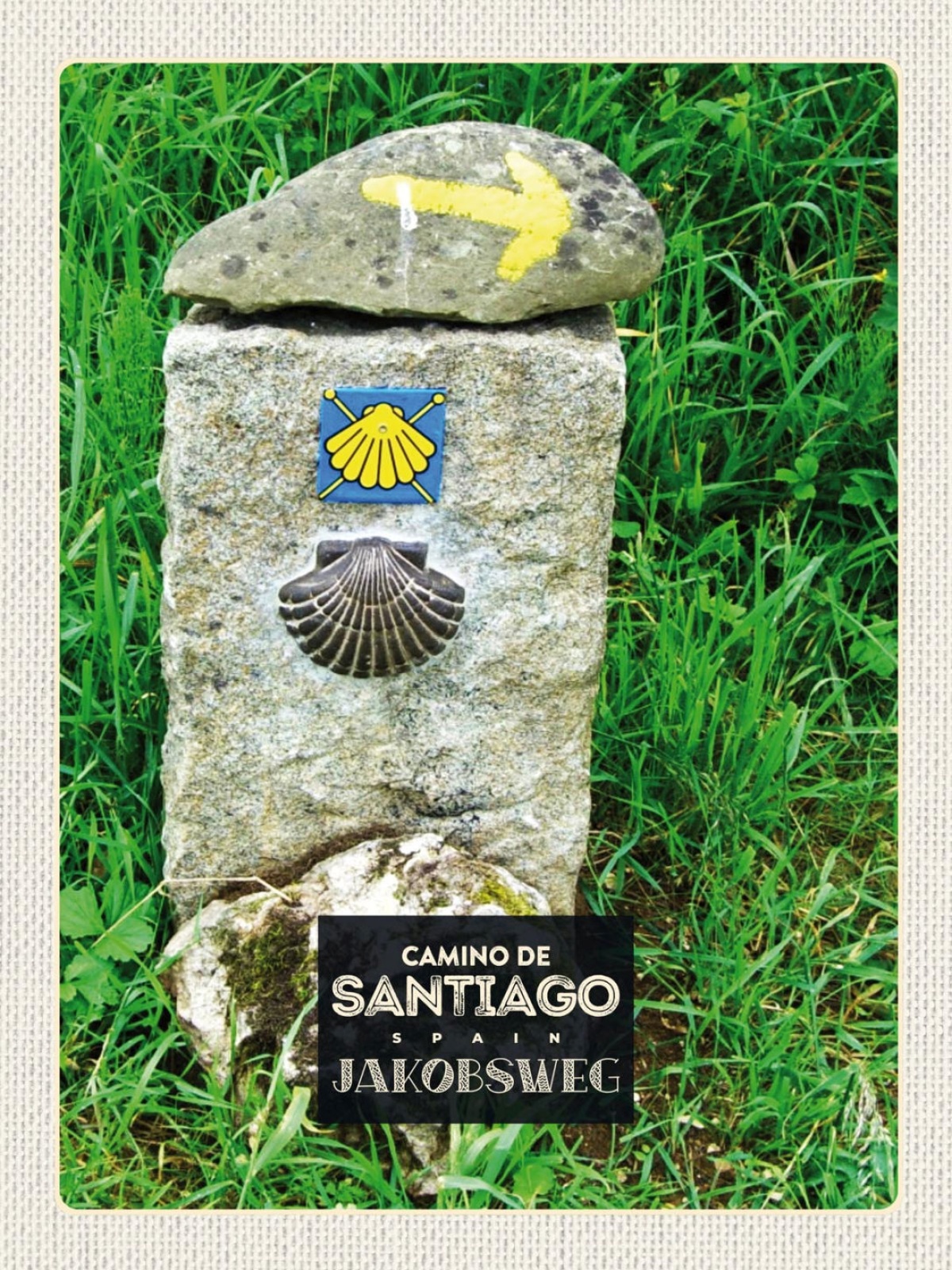 Schild Camino De Santiago Jakobsweg Wegstein ESP 12x18 20x30 30x40 Blech/Holz