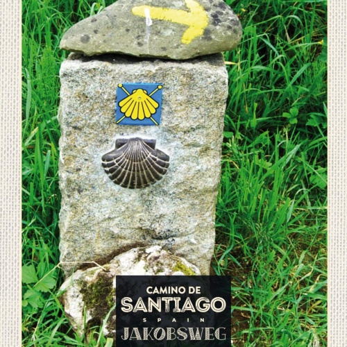 Schild Camino De Santiago Jakobsweg Wegstein ESP 12x18 20x30 30x40 Blech/Holz
