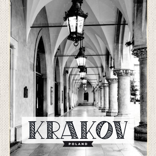 Schild Krakov Poland Krakau Polen Tuchhallen 12x18 20x30 30x40 Blech od. Holz