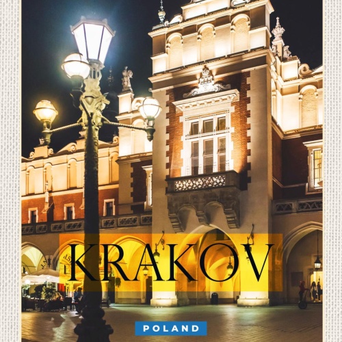 Schild Krakov Poland Krakau Polen Tuchhallen Stadt 12x18 20x30 30x40 Blech/Holz