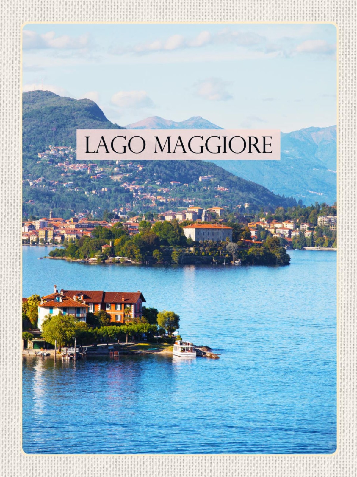 Schild Lago Maggiore See Italien Schweiz Ansicht 12x18 20x30 30x40 Blech/Holz