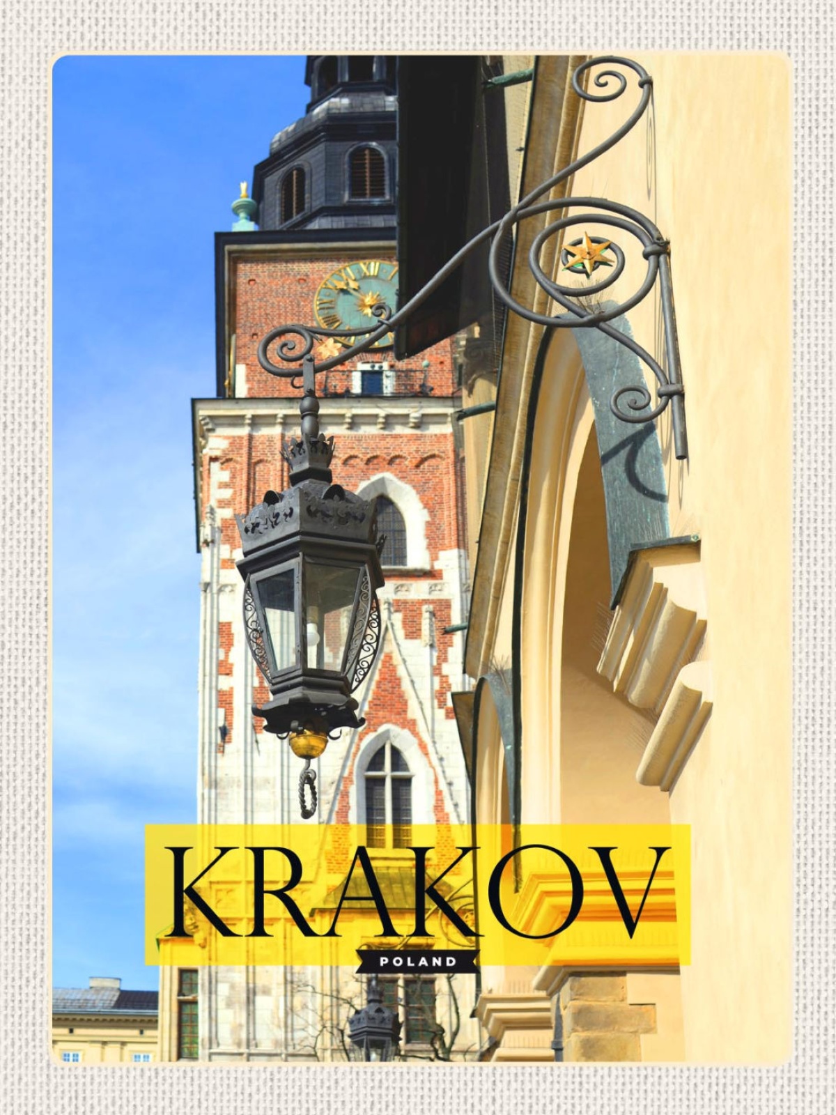 Schild Krakov Poland Krakau Polen Straßen Laterne 12x18 20x30 30x40 Blech/Holz
