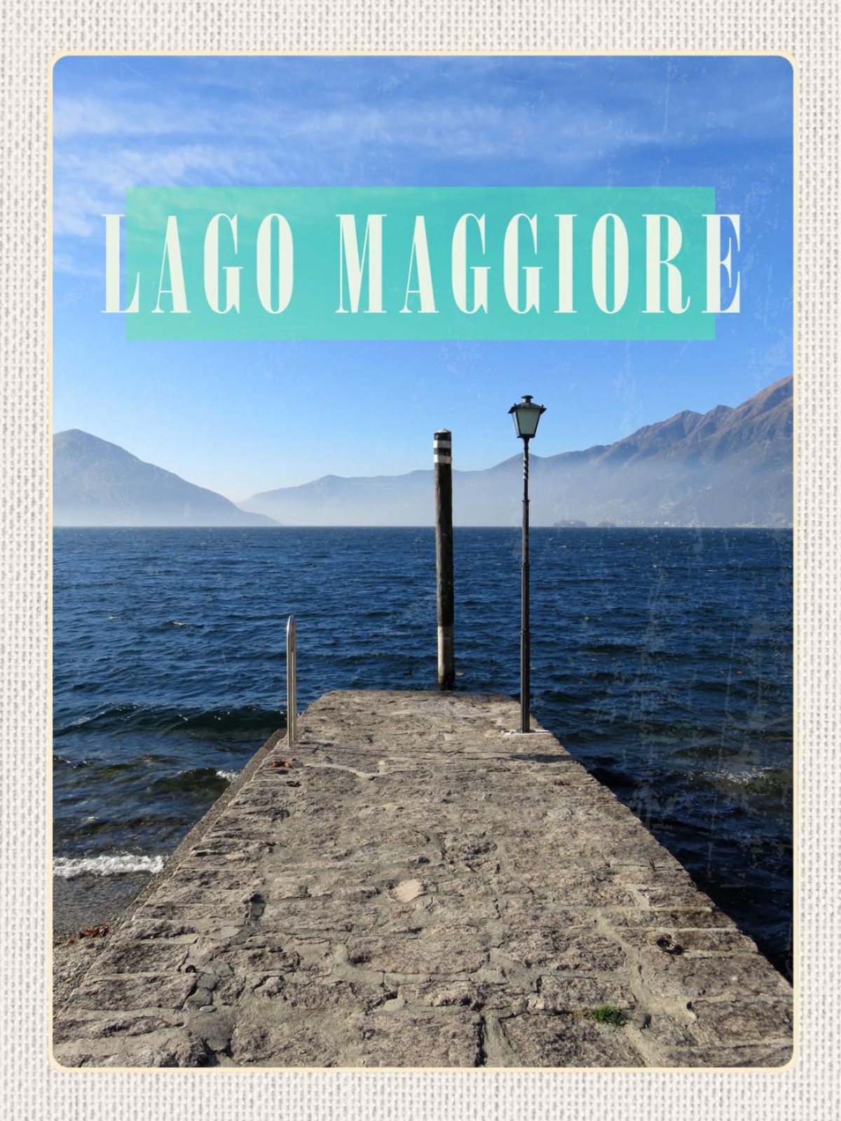 Schild Lago Maggiore See Italien Schweiz Steg 12x18 20x30 30x40 Blech od. Holz