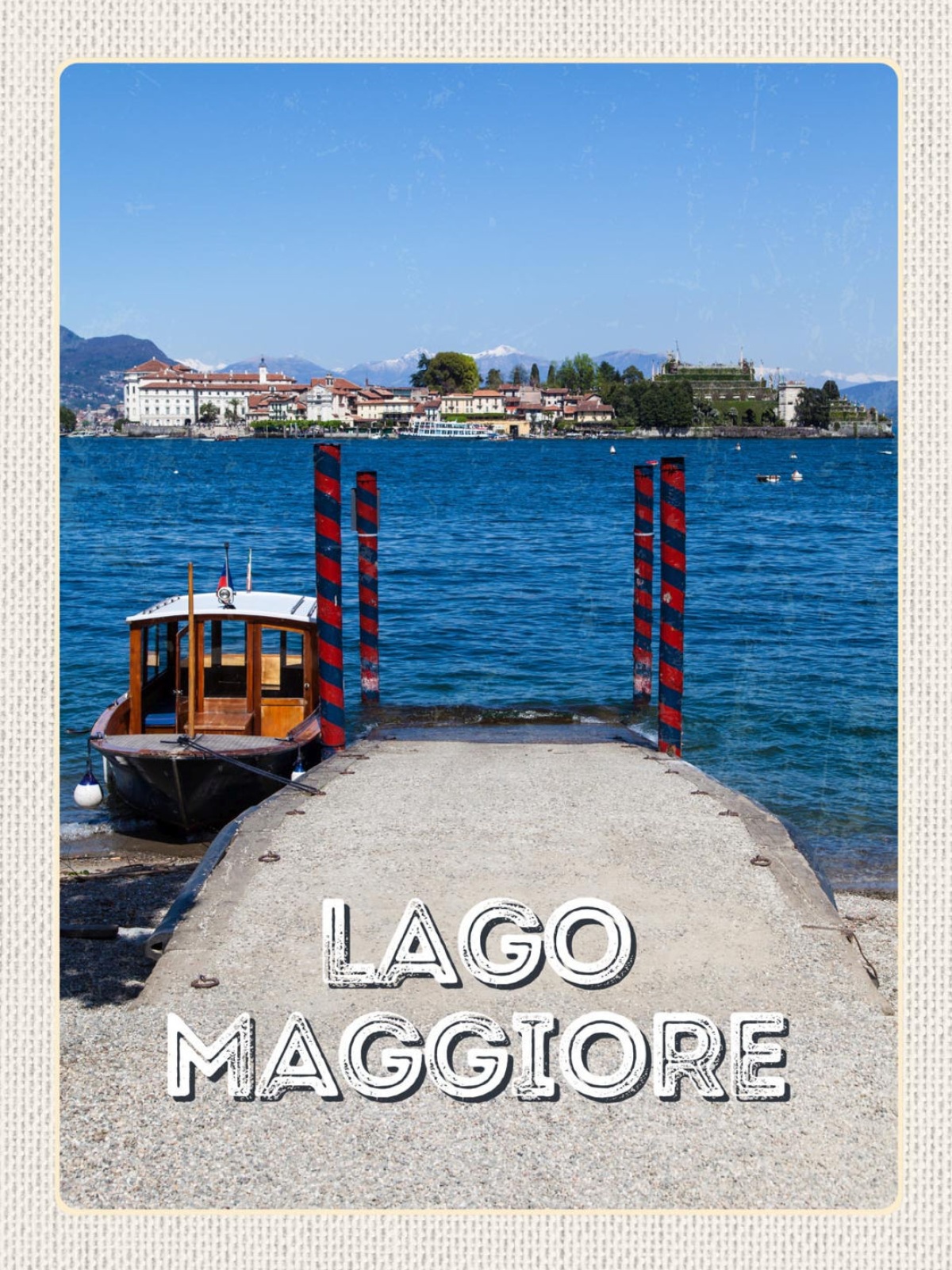 Schild Lago Maggiore See Italien Schweiz Schiff 12x18 20x30 30x40 Blech od. Holz