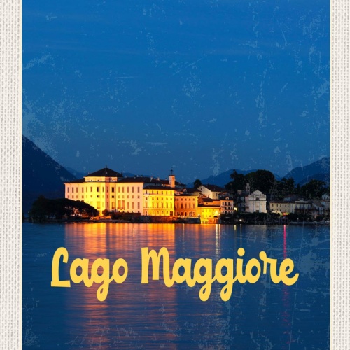 Schild Lago Maggiore See ITA CH Palazzo Borromeo 12x18 20x30 30x40 Blech/Holz