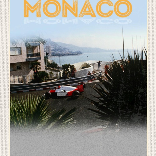 Schild Monaco Fürstentum Formel1 Rennen Monte Carlo 12x18 20x30 30x40 Blech/Holz