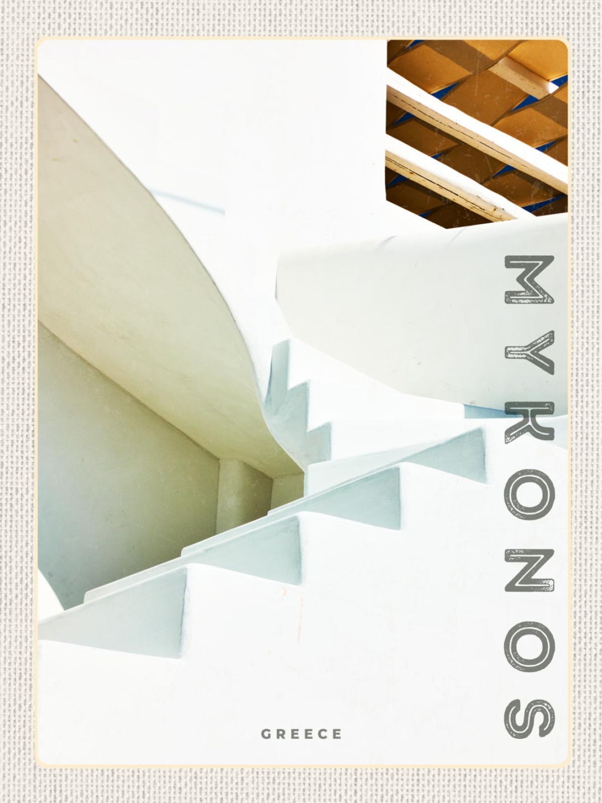 Schild Mykonos Greece Griechenland Treppe Stufen 12x18 20x30 30x40 Blech/Holz