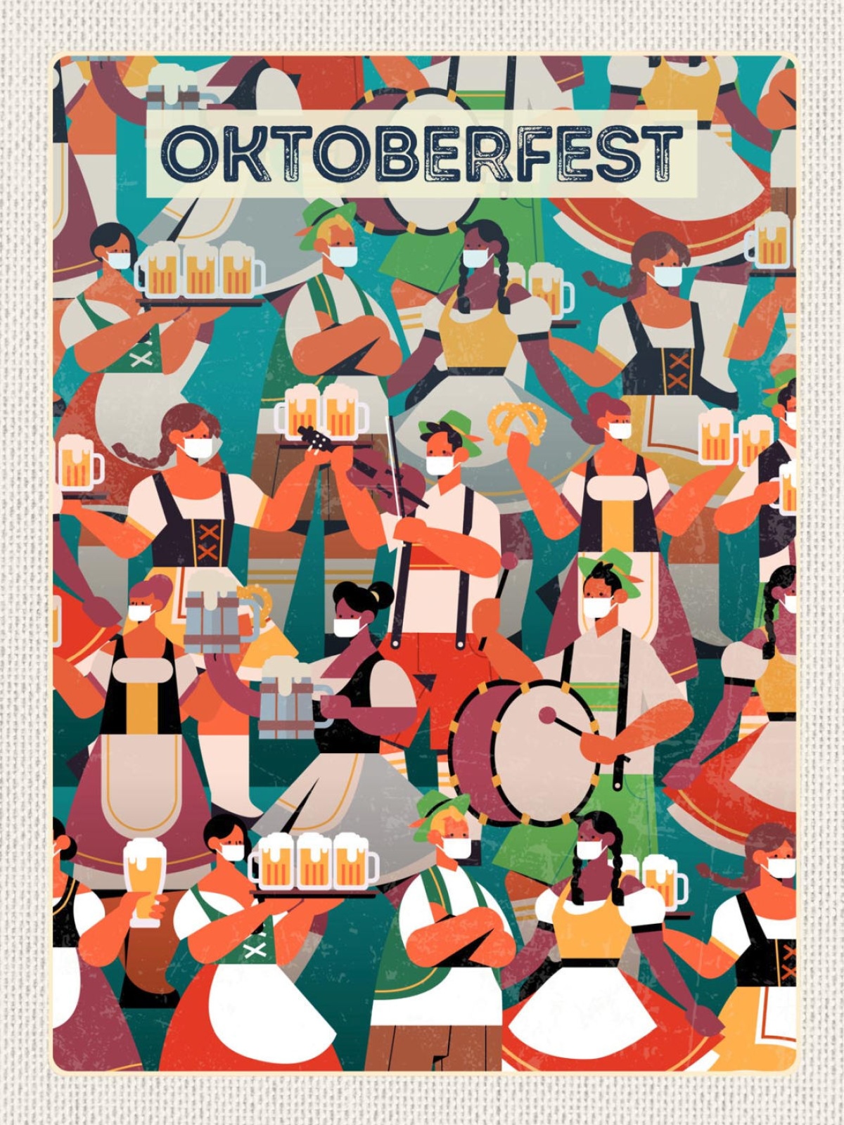 Schild Oktoberfest München Bayern Masken Bier D 12x18 20x30 30x40 Blech/Holz