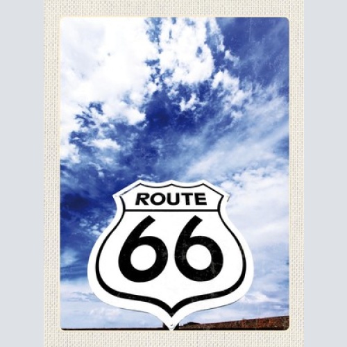 Schild Route 66 Himmel Fernstraße Highway USA 12x18 20x30 30x40 Blech/Holz