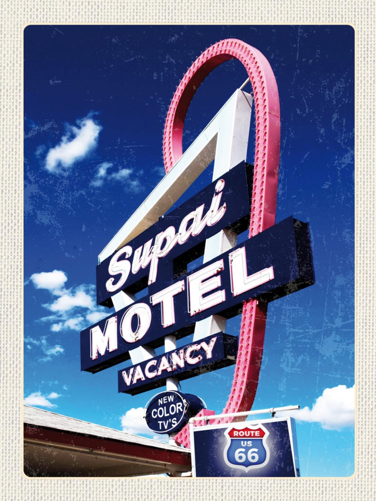 Schild Route 66 Supai Motel Fernstraße Highway USA 12x18 20x30 30x40 Blech/Holz