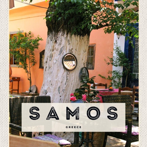 Schild Samos Greece Griechenland Restaurant Imbiss 12x18 20x30 30x40 Blech/Holz