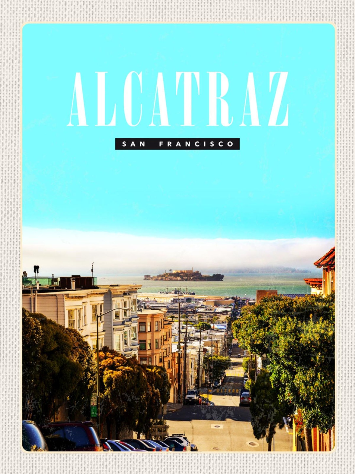 Schild Alcatraz San Francisco Gefängnis Blick USA 12x18 20x30 30x40 Blech/Holz