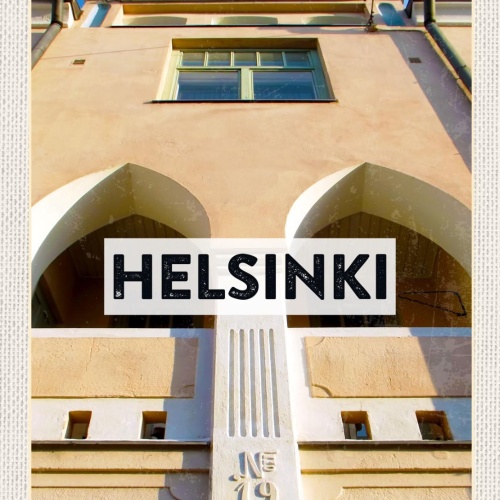 Schild Helsinki Finland Finnland Gebäude Haus Stadt 12x18 20x30 30x40 Blech/Holz