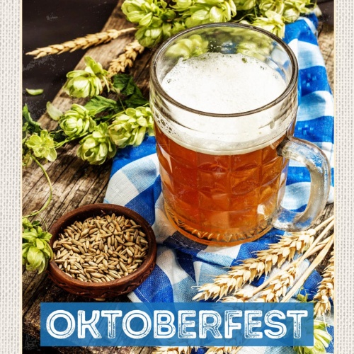 Schild Oktoberfest München Bayern Bier Dekoration D 12x18 20x30 30x40 Blech/Holz