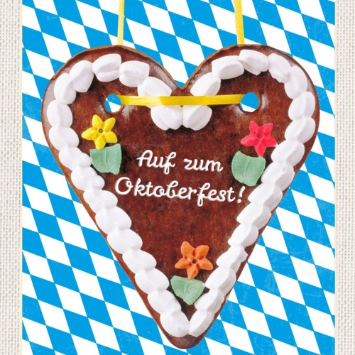 Schild Oktoberfest München Bayern Lebkuchen Herz D 12x18 20x30 30x40 Blech/Holz