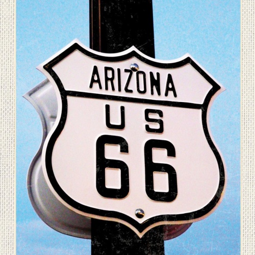 Schild Route 66 Arizona Fernstraße Highway USA 12x18 20x30 30x40 Blech/Holz