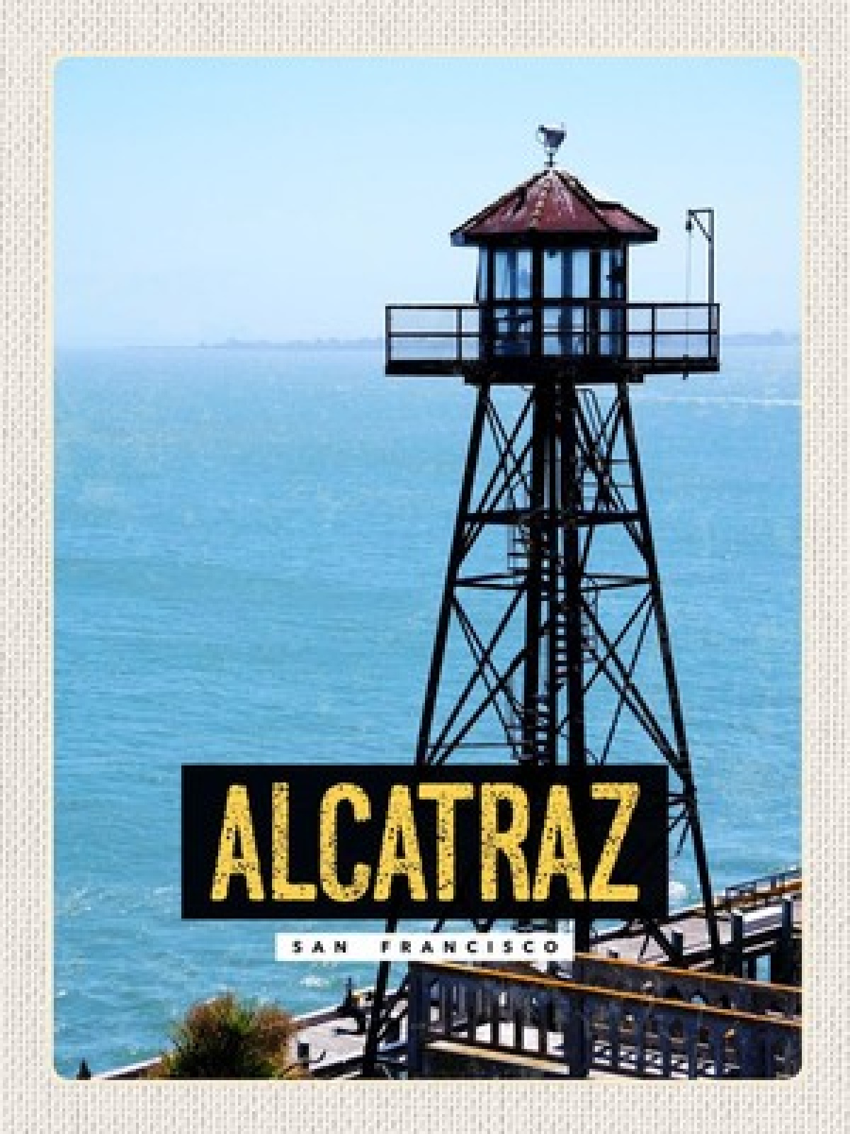 Schild Alcatraz San Francisco Gefängnis Turm USA 12x18 20x30 30x40 Blech/Holz
