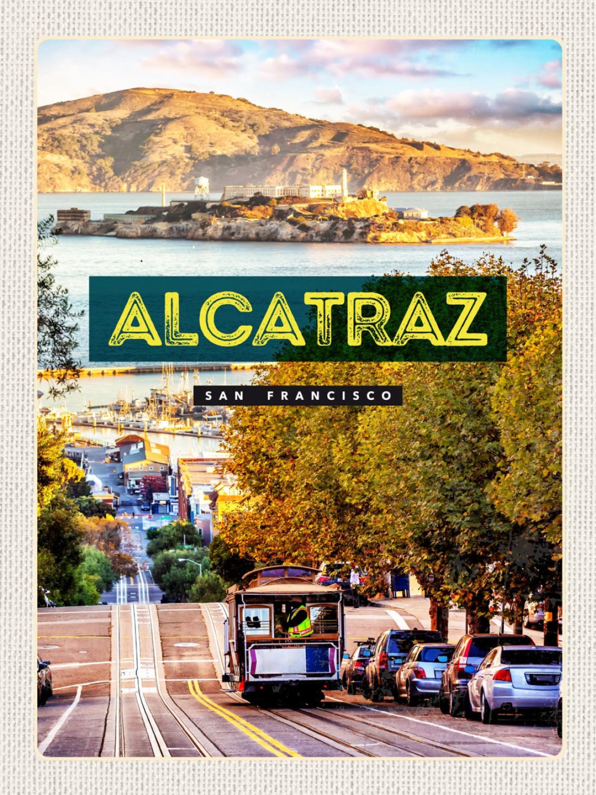 Schild Alcatraz San Francisco Gefängnis Blick USA 12x18 20x30 30x40 Blech/Holz