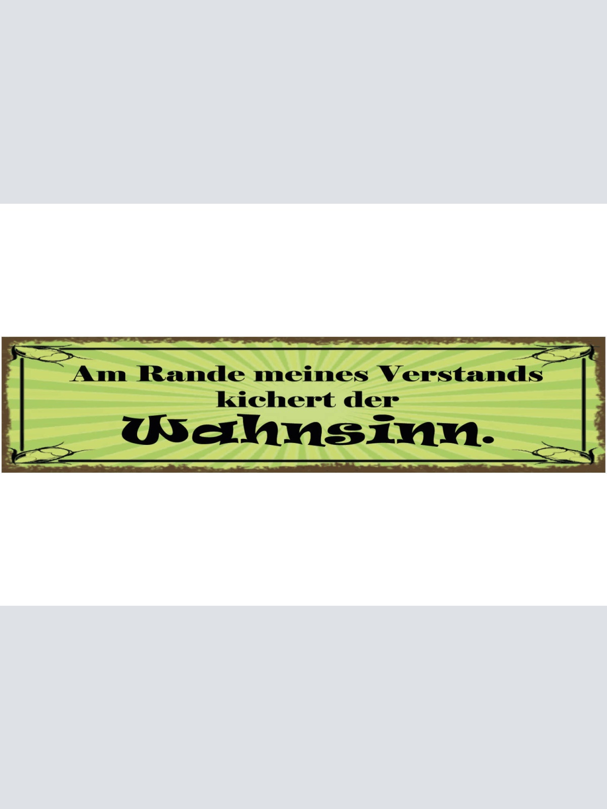 Schild Am Rande Meines Verstands Kichert Der Wahnsinn 46 x 10 Blech od. Holz