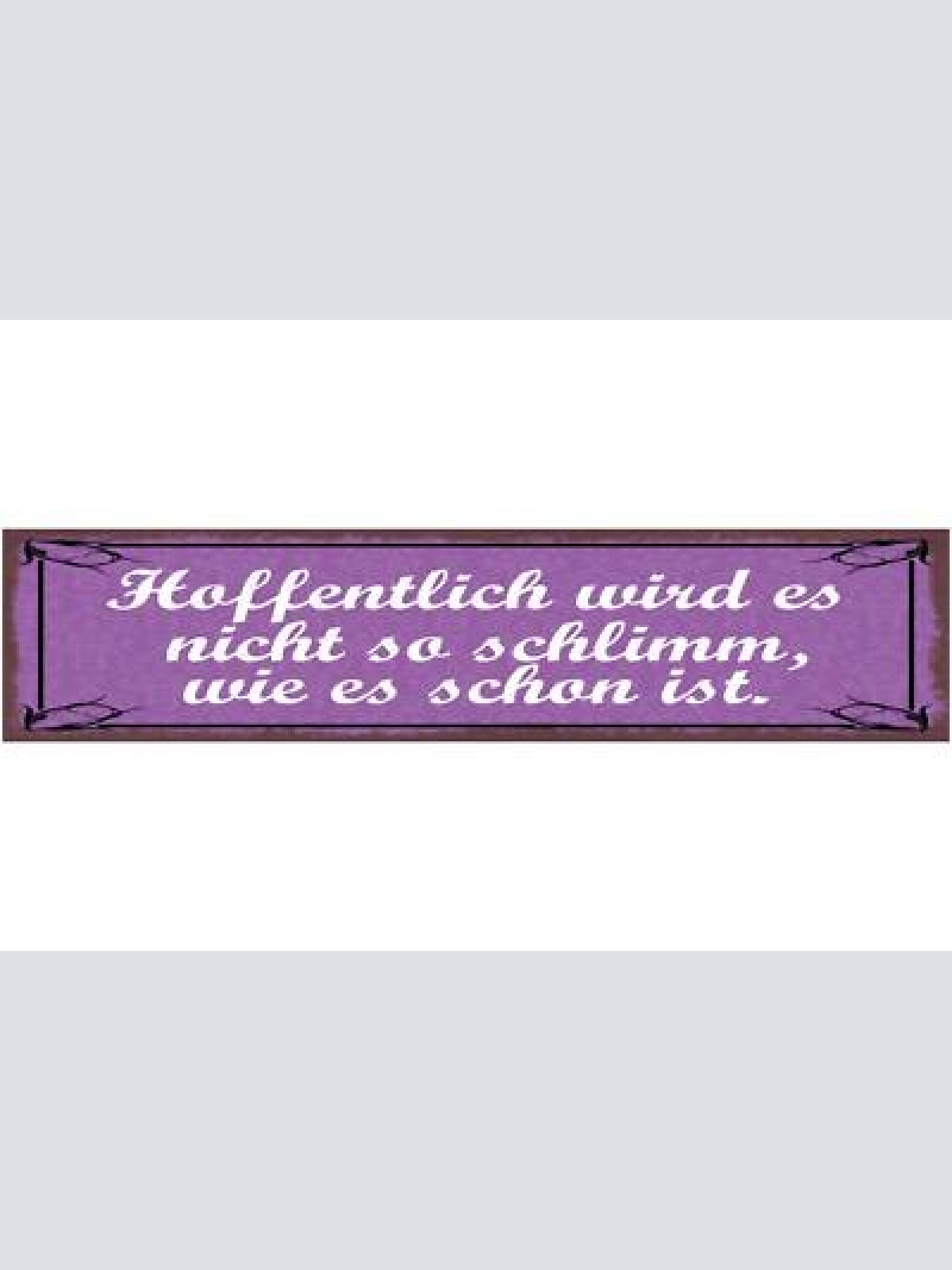 Schild hoffentlich wird es nicht so schlimm wie es schon ist 46x10 blech od.holz