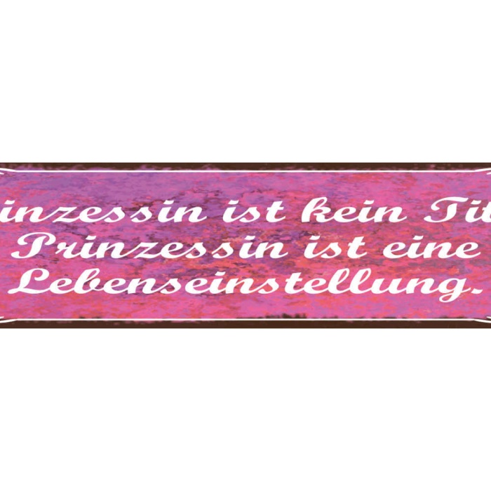 Schild Prinzessin Ist Kein Titel Es Ist Eine Lebenseinstellung 46 x 10