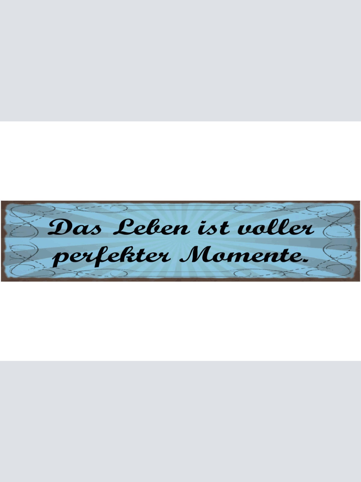 Schild Das Leben Ist Voller Perfekter Momente 46 x 10 Blech od. Holz