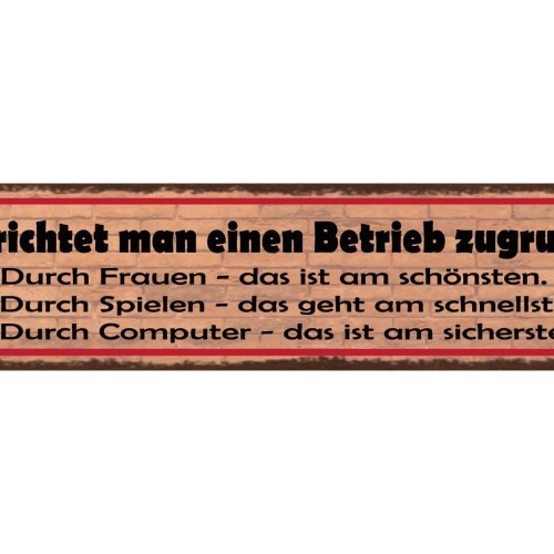 Schild Wie Richtet Man Einen Betrieb Zugrunde? Durch Frauen Spielen Computer