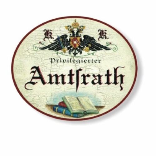 Kuk nostalgie holzschild privilegierter amtsrath