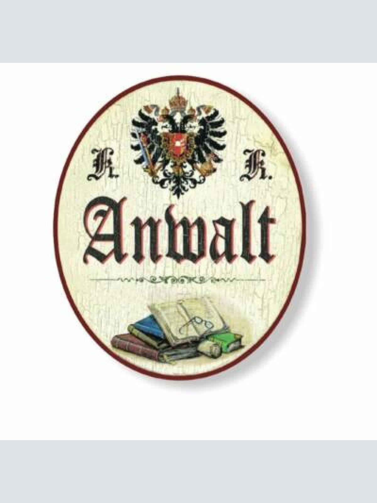 Kuk nostalgie holzschild anwalt