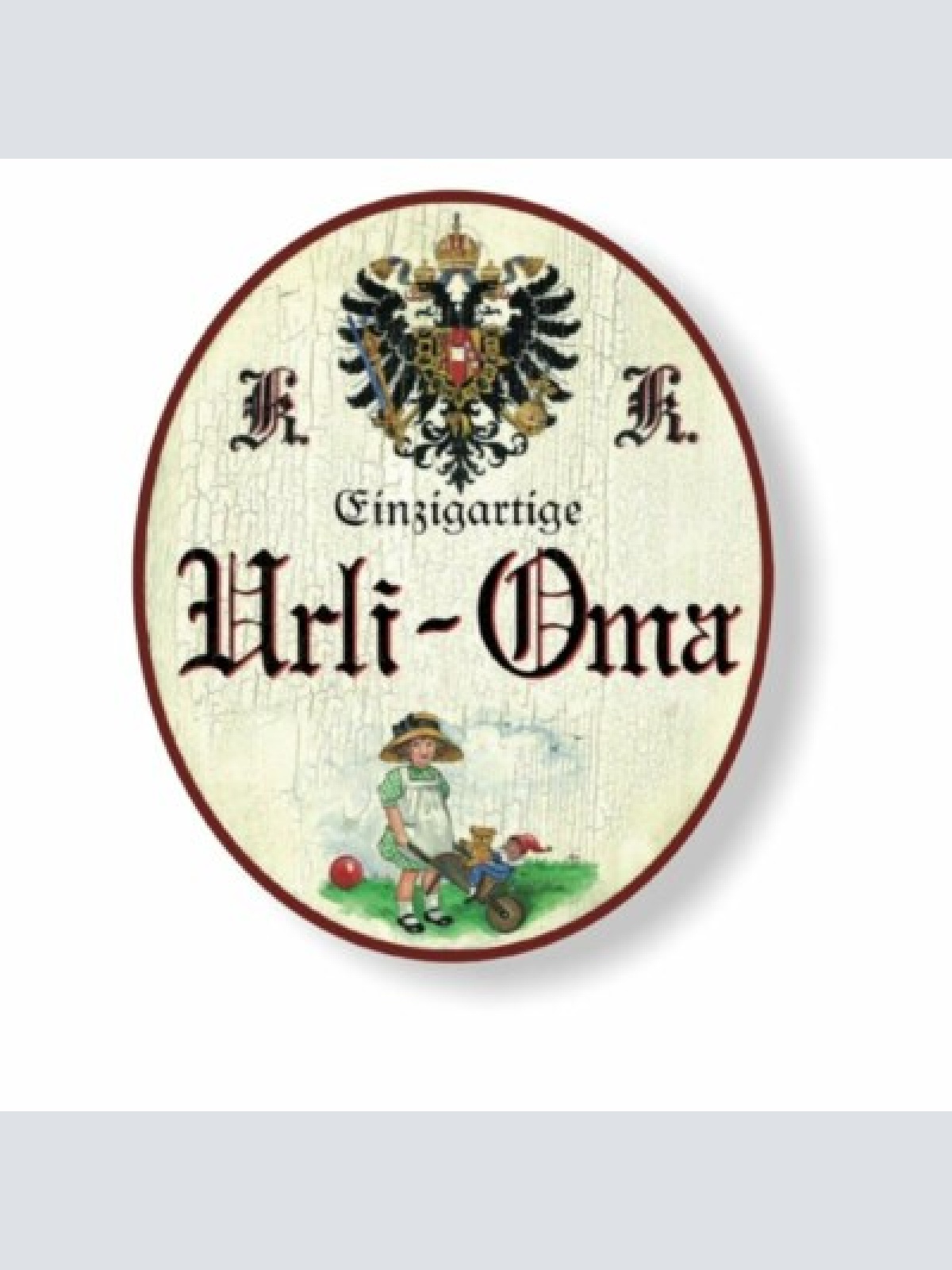 Kuk nostalgie holzschild einzigartige urli-oma