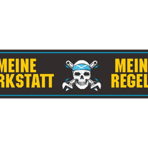 Schild Meine Werkstatt Regeln Werkzeug Mechaniker Garage 46 x 10 Blech od.Holz