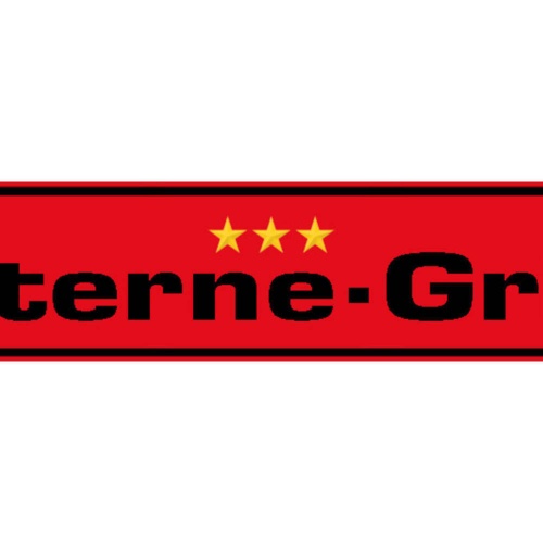 Schild 3 Sterne Grill Grillen Griller BBQ Fleisch Imbiss 46 x 10 Blech od. Holz