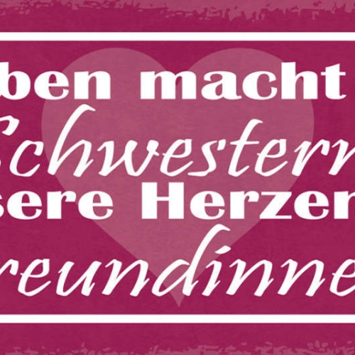 Schild Das Leben Macht Uns Zu Schwestern Unsere Herzen Zu Freundinnen 27x10