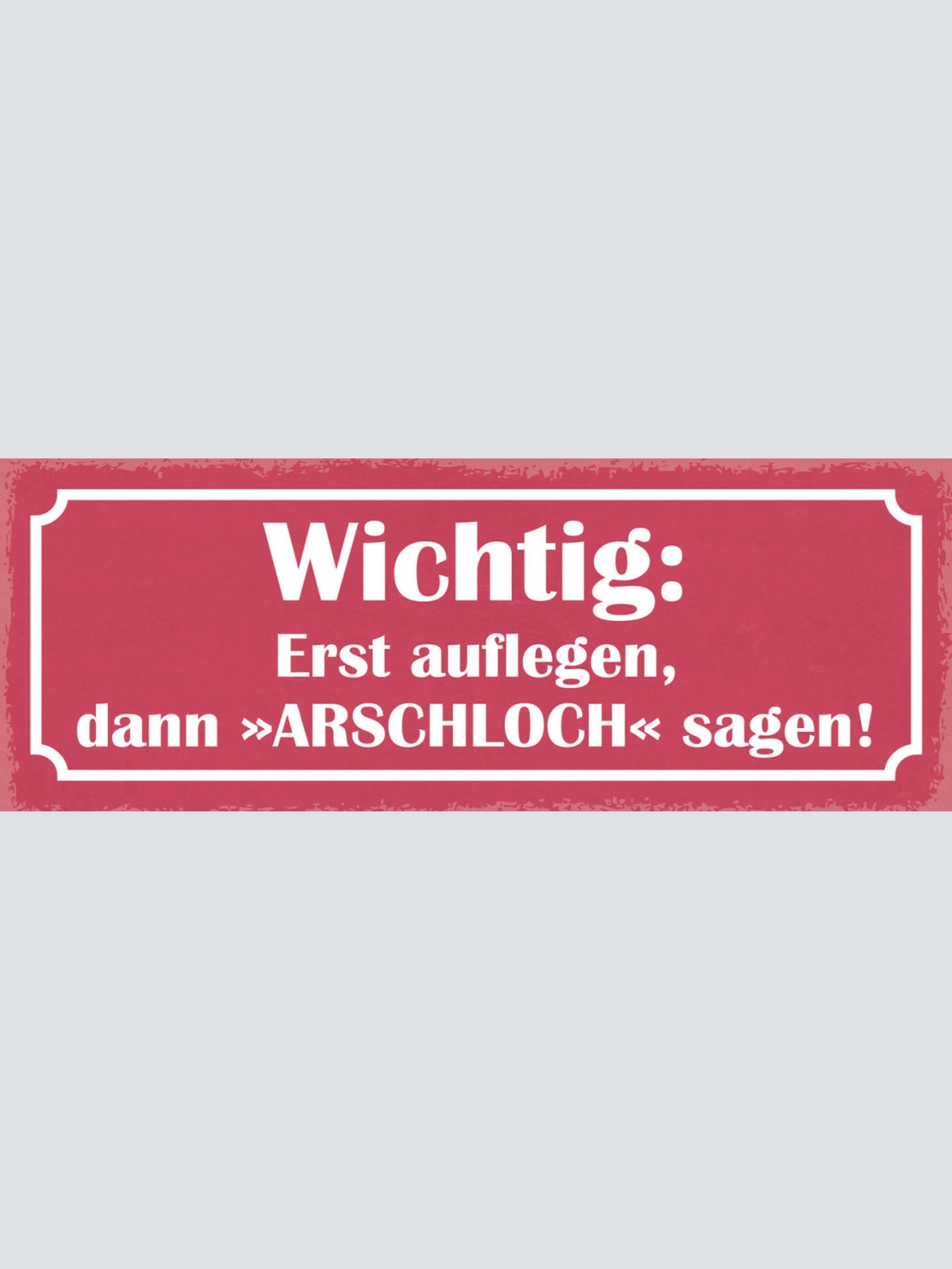 Schild Wichtig Erst Auflegen Dann Arschloch Sagen Telefon 27x10 Blech od.Holz