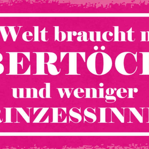 Schild Die Welt Braucht Mehr Räubertöchter & Weniger Prinzessinnen Frauen 27x10