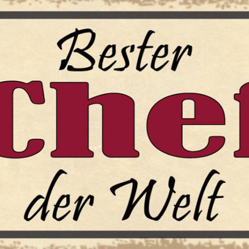 Schild Bester Chef Der Welt Firma Geschäft Mitarbeiter Boss 27x10 Blech od.Holz