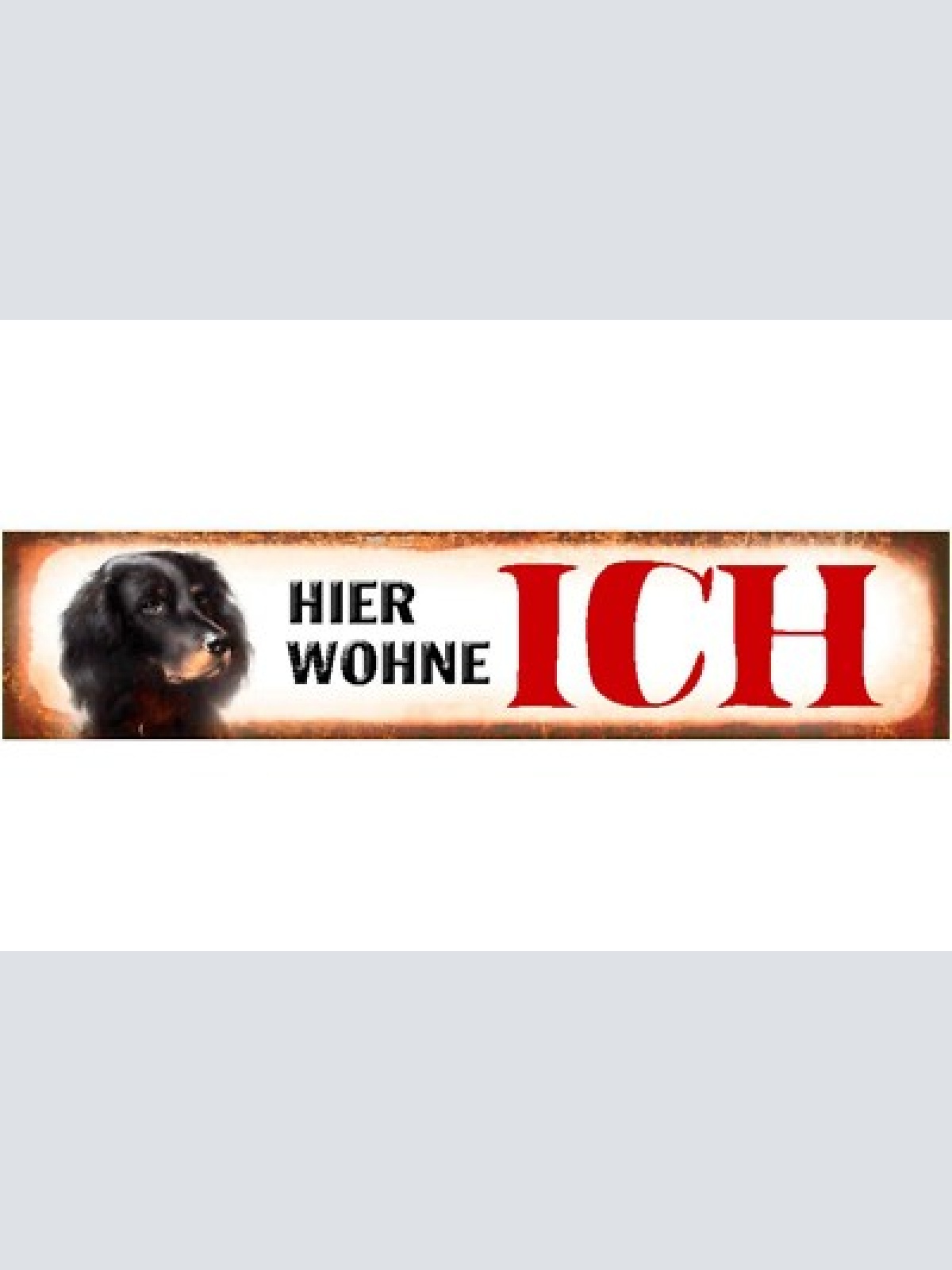Schild hier wohne ich cocker spaniel hund haus tier liebe 46 x 10 blech od. holz